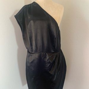 Michael Kors black one shoulder silky dress